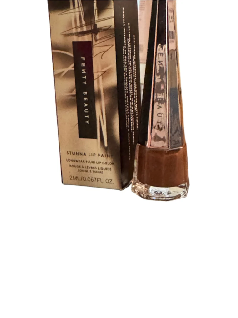 New Fenty Beauty Stunna Lip Paint Unveil 04 Brown mini sized